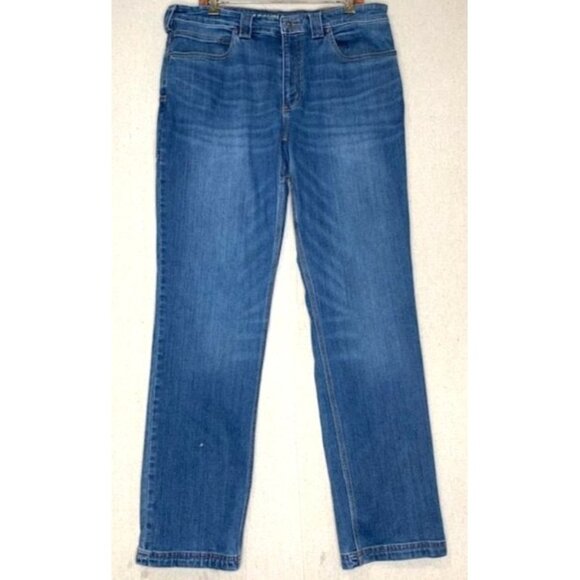 Duluth Trading Co Men's Standard Fit Workwear Jeans 36x34 Blue Denim Cotton - Picture 1 of 11
